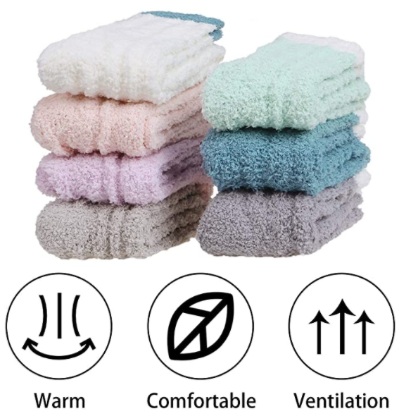 Fuzzy Cozy Socks Women Fluffy Plush Crew Slipper Sock